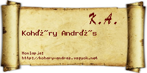 Koháry András névjegykártya